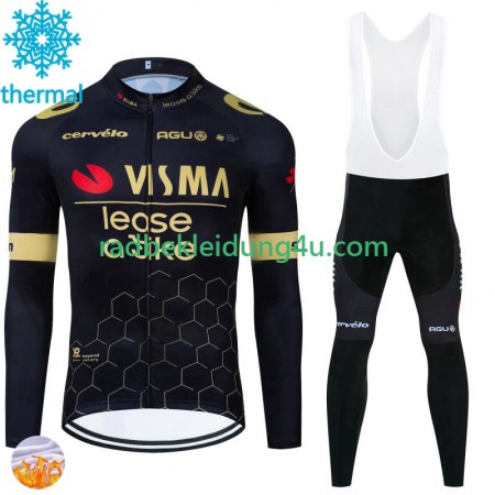 Set Langarmtrikot + Trägerhose Lange Winter Thermal Fleece Visma Lease A Bike 2024 N001